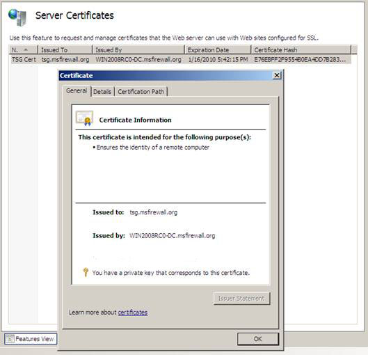 Сертификаты сервера